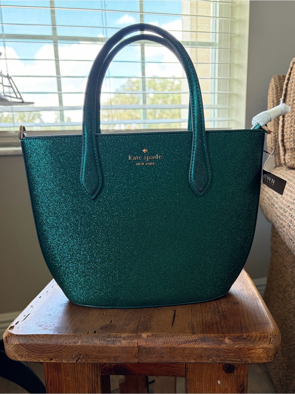 Kate Spade Emerald Green Glitter Handbag